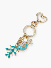 STARFISH & SHELL & SEAWEED KEYCHAIN