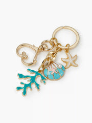 STARFISH & SHELL & SEAWEED KEYCHAIN