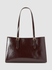 ADJUSTABLE STRAP FAUX LEATHER TOTE BAG