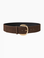 WIDE FAUX SUEDE BUCKLE BELT