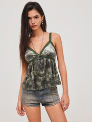Velvet Sweetheart Aztec Lace Cami Top
