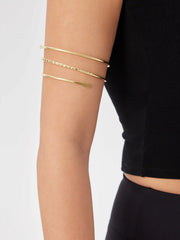 MULTI-LAYERED SPIRAL TEXTURED METALLIC ARM CUFF