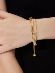 DOUBLE-LAYERED CHUNKY CHAIN BRACELET