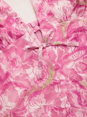 Lace Halter Neckline Floral Layered Mini Dress
