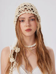BOWKNOT & TASSEL KNITTED HAT