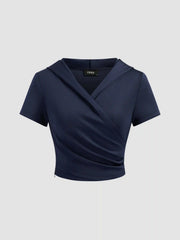 Cotton-blend Hooded Wrap Top & Mid Rise Elastic Waist Trousers Set