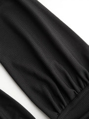 V-neck Ruched Wide Leg Jumpsuit