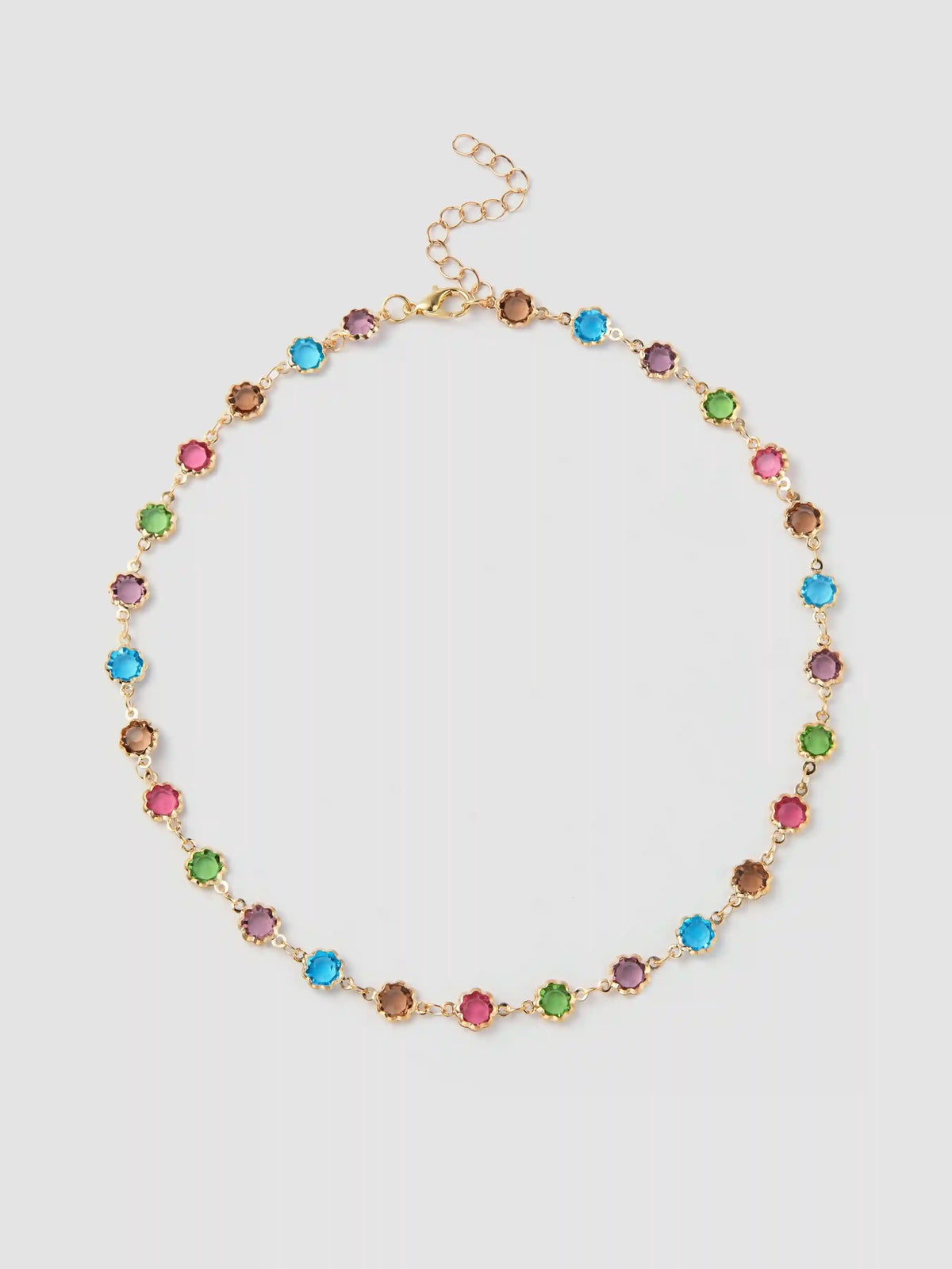 COLORFUL RHINESTONE CHAIN NECKLACE