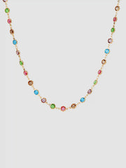 COLORFUL RHINESTONE CHAIN NECKLACE