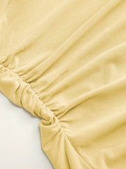 Boat Neck Twist Ruched Mini Dress
