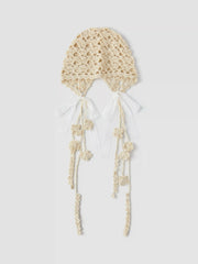 BOWKNOT & TASSEL KNITTED HAT