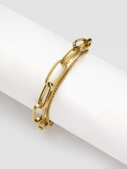 DOUBLE-LAYERED CHUNKY CHAIN BRACELET