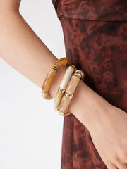 MARBLE TEXTURED BAMBOO TUBE BRACELET