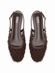 WOVEN SLINGBACK FLATS