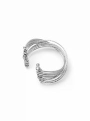 MUTLI-LAYERED TEXTURED OPEN BRACELET