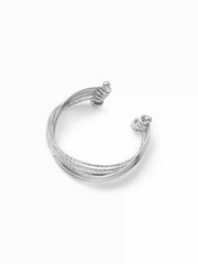 MUTLI-LAYERED TEXTURED OPEN BRACELET
