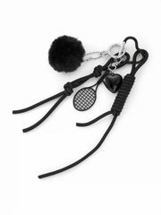 TENNIS RACKET & HEART KEYCHAIN