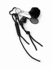 TENNIS RACKET & HEART KEYCHAIN