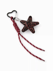 LEOPARD PRINT STAR KEYCHAIN