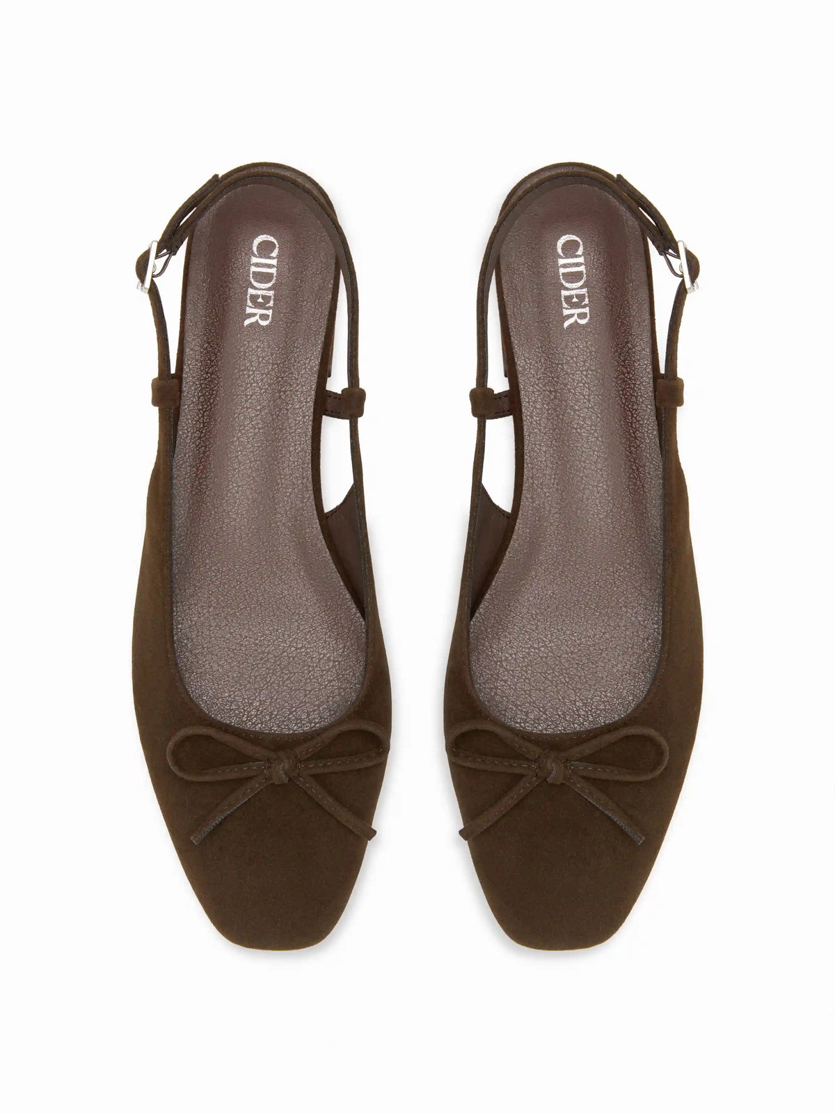 BOWKNOT FAUX SUEDE SLINGBACK FLATS