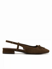 BOWKNOT FAUX SUEDE SLINGBACK FLATS