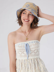 TWO-TONE STRAW HAT