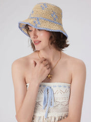 TWO-TONE STRAW HAT