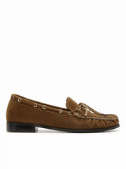 LACE-UP FAUX SUEDE LOAFERS