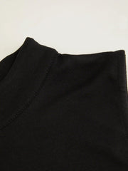 Mandarin Collar Metal Detail Cut Out Ruched Split Top