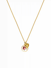 FLOWER & HEART PENDANT NECKLACE