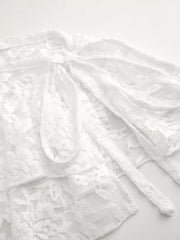 Lace Low Rise Tie Side Layered See-through Micro Mini Skirt