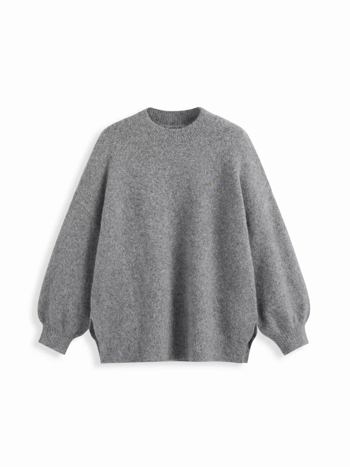 Knit Wool-blend Split Oversized Long Sleeve Top