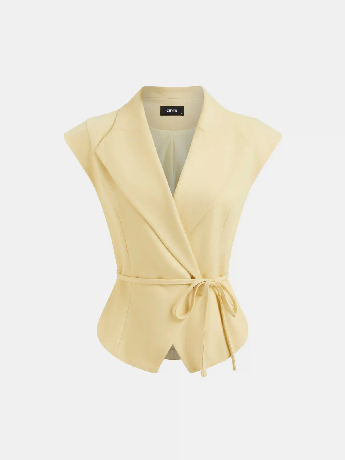 Collar V-neck Knotted Blazer Vest
