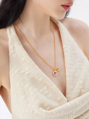FLOWER & HEART PENDANT NECKLACE