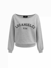 Los Angeles Terry Asymmetrical Neck Oversized Sweatshirt