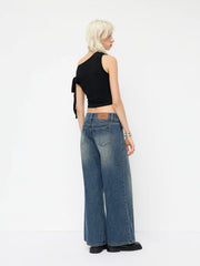 Cider Denim Low Rise Wide Leg Jeans