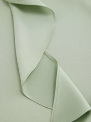 Two Way Satin V-neck Backless Ruffle Hem Maxi Dress Curve & Plus