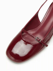 ADJUSTABLE STRAP SLINGBACK CHUNKY HEELS
