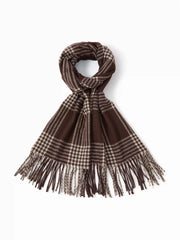 PLAID FRINGED SCARF