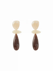 TWO-TONE MARBLED TEXTURED WATER DROP EARRINGS