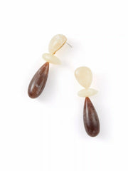 TWO-TONE MARBLED TEXTURED WATER DROP EARRINGS
