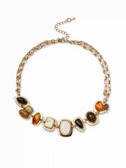 GEOMETRIC GEMSTONE NECKLACE