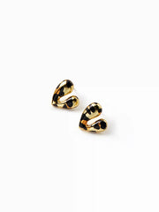 LEOPARD PRINT HEART STUD EARRINGS