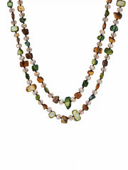DOUBLE LAYER STONE BEADED NECKLACE