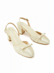 BOWKNOT SLINGBACK CHUNKY HEELS