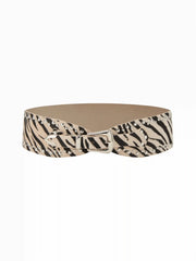 ZEBRA PRINT STUDDED BUCKLE BELT