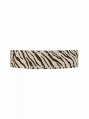 ZEBRA PRINT STUDDED BUCKLE BELT