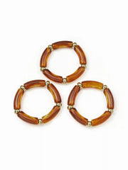 3PCS BAMBOO TUBE RESIN BRACELET SET