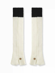 TWO-TONE BUTTON LEG WARMERS