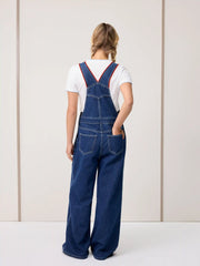 Denim Lobster Applique Contrasting Binding Straight Leg Jumpsuit